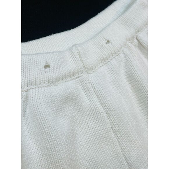 ~ MABLE S/M Sweater Shorts** White Knit Boho Soft Cozy Coastal Beachy Festival - Picture 4 of 11